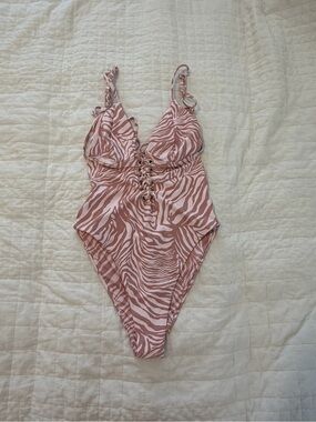 P2F Pink Zebra one-piece swimsuit
